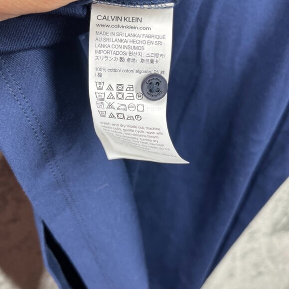 Calvin Klein Polo Shirt Mens X-Large Blue Soft Cotton Casual Short Sleeve - Picture 9 of 10